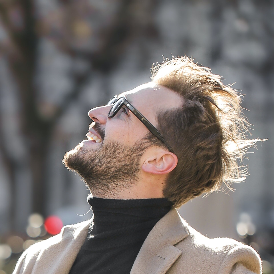 Happy person using Persistant on mobile