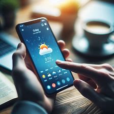 Mobile weather app interface
